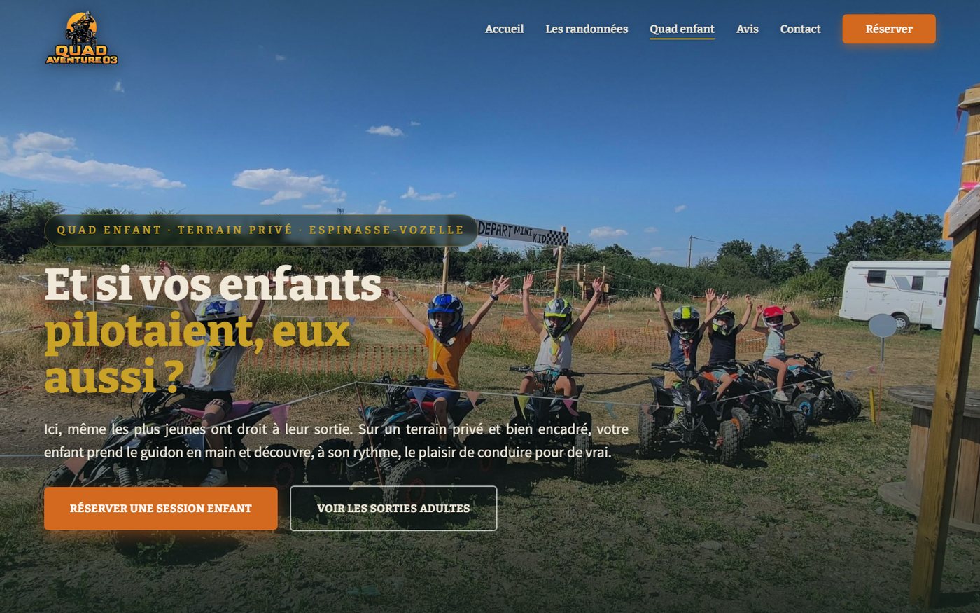 Page dédiée au quad enfant